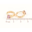 Серьги Xuping M&L Цвет 18K колечки Резной узор с сиреневыми кристаллами на одну сторону фото №2