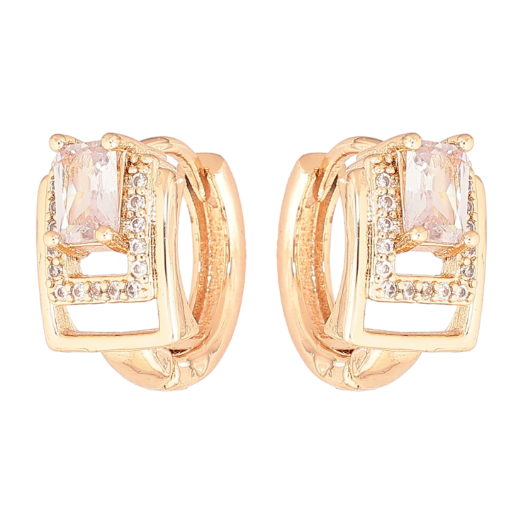 Серьги Xuping M&L Цвет 18K колечки Узор с кристаллами фото №8