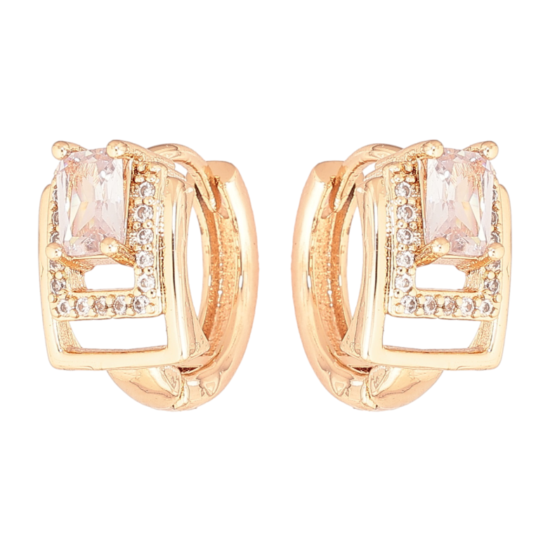 Серьги Xuping M&L Цвет 18K колечки Узор с кристаллами фото №1