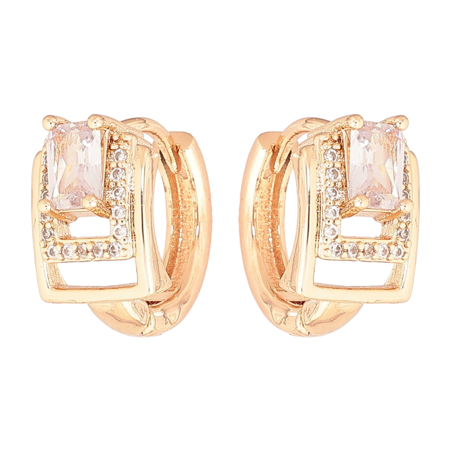 Серьги Xuping M&L Цвет 18K колечки Узор с кристаллами фото №1