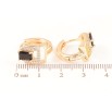 Серьги Xuping M&L Цвет 18K колечки Узор с черными кристаллами фото №2