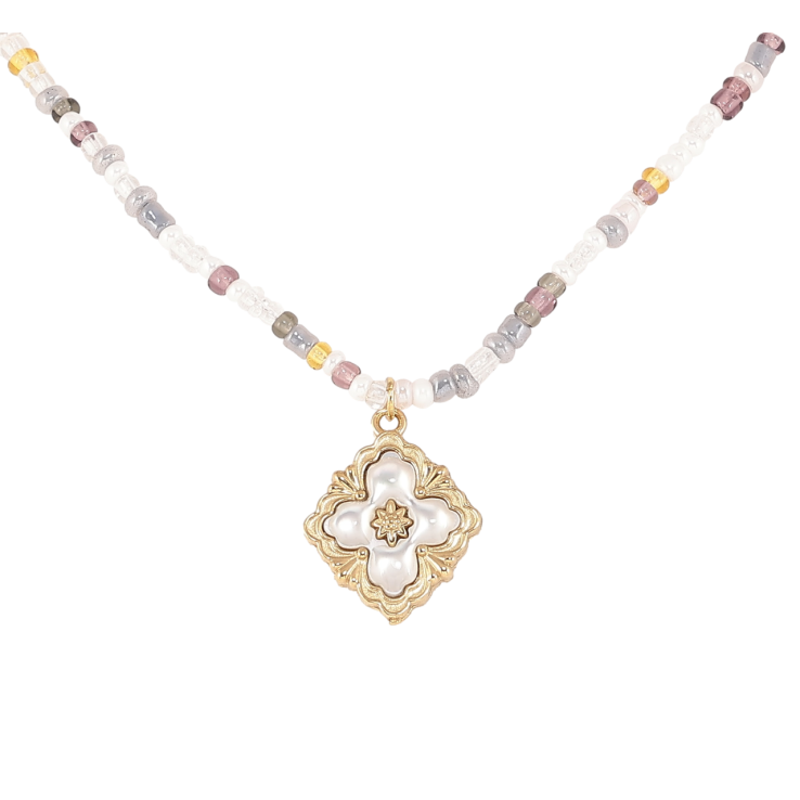 Кулон на ланцюжку Xuping ТТМ Stainless Steel колір 14K «Нитка різнокольорового бісеру з кулоном» довжина 41-47см х 3мм фото №17