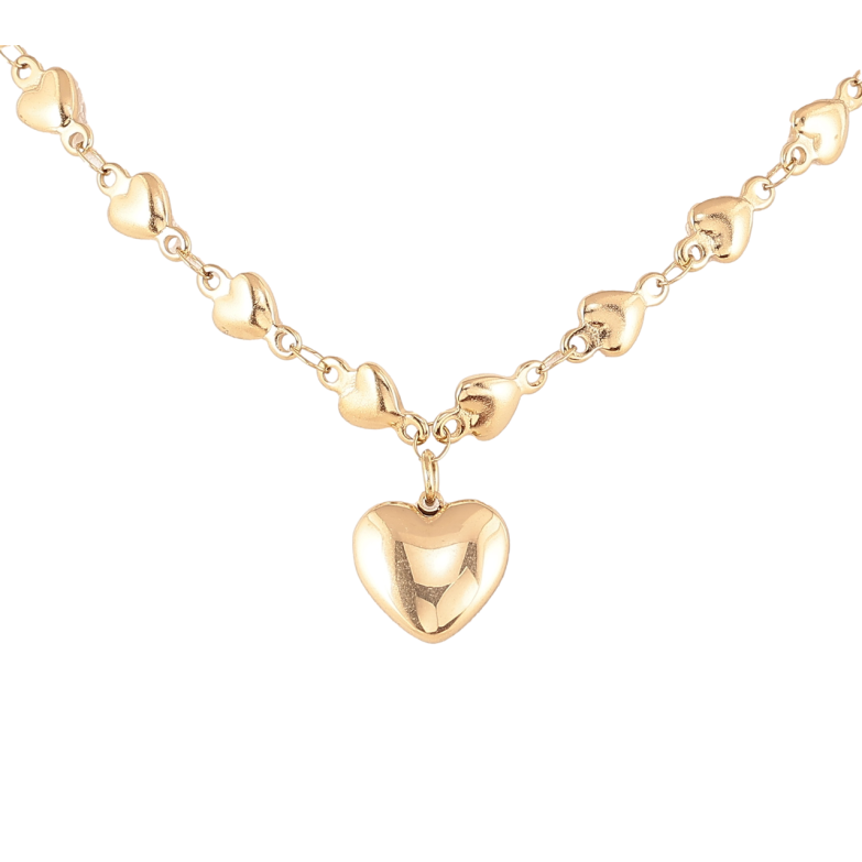 Підвіска на ланцюжку Xuping ТТМ Stainless Steel колір 14K «Сердечка» довжина 46-52см х 5мм фото №2