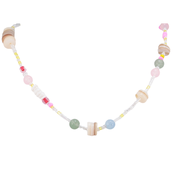 Кольє Xuping ТТМ Stainless Steel колір Родій «Нитка бісеру з різнокольоровими сердечками» довжина 40-46см х 2-6мм фото №22