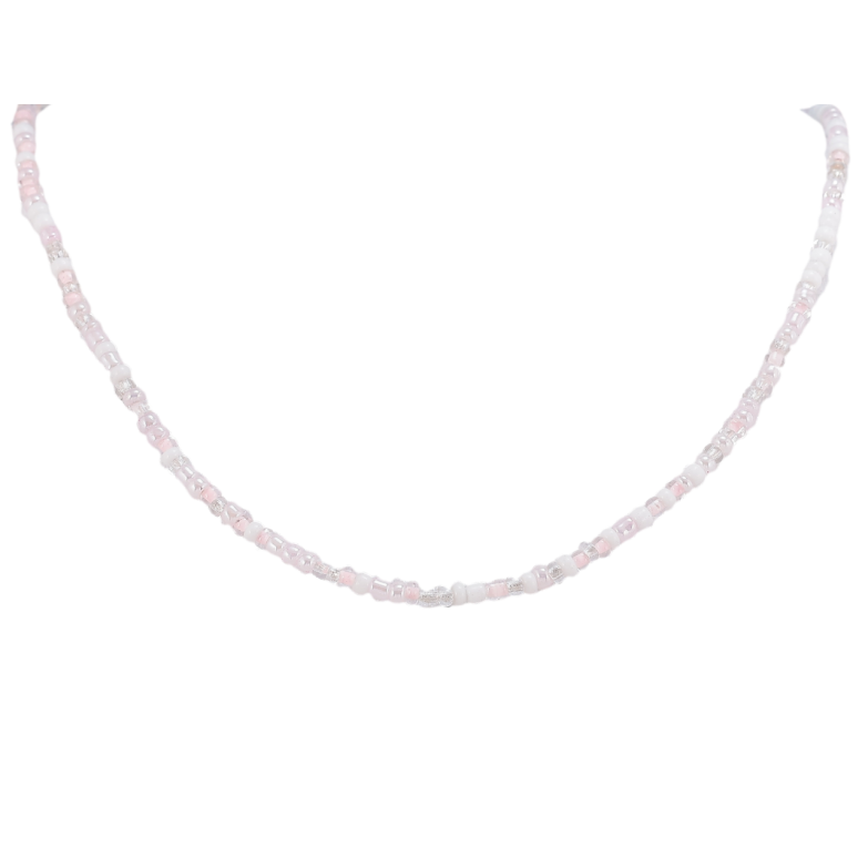 Колье Xuping ТТМ Stainless Steel цвет Родий Нить разноцветного бисера длина 42-47см х 2.5мм фото №1