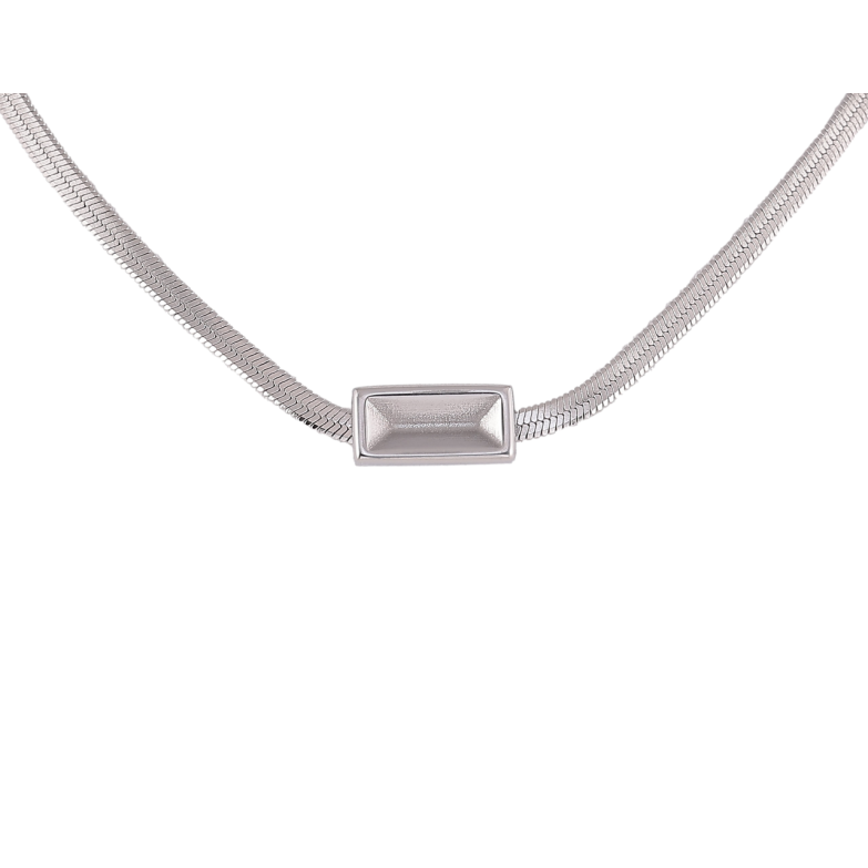 Підвіска на ланцюжку Xuping ТТМ Stainless Steel колір Родій «Мінімалізм» довжина 46-51см х 3мм фото №1