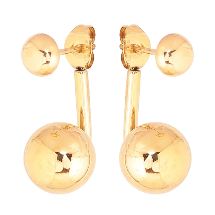 Сережки Xuping TTM Stainless Steel колір 18К пусети-джекети «Кульки» фото №11