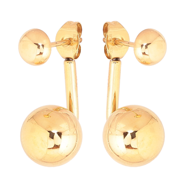 Серьги Xuping TTM Stainless Steel цвет 18К пусеты-джекеты Шарики фото №1