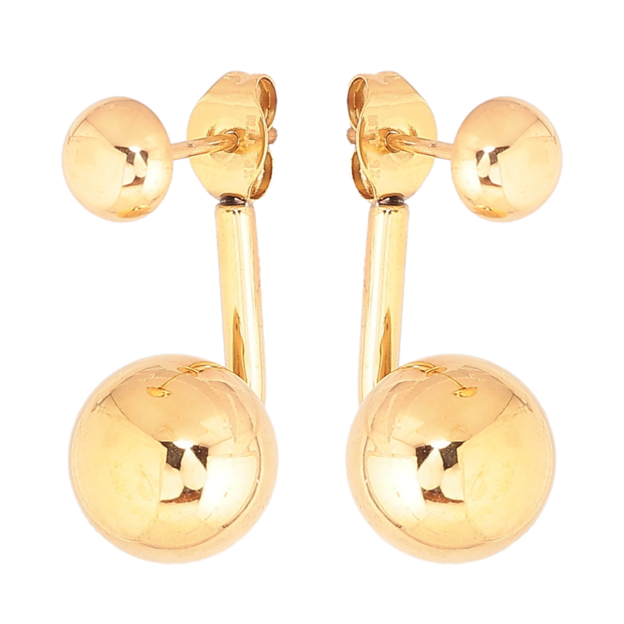 Сережки Xuping TTM Stainless Steel колір 18К пусети-джекети «Кульки» фото №1 Сережки Xuping TTM Stainless Steel колір 18К пусети-джекети «Кульки» фото №1