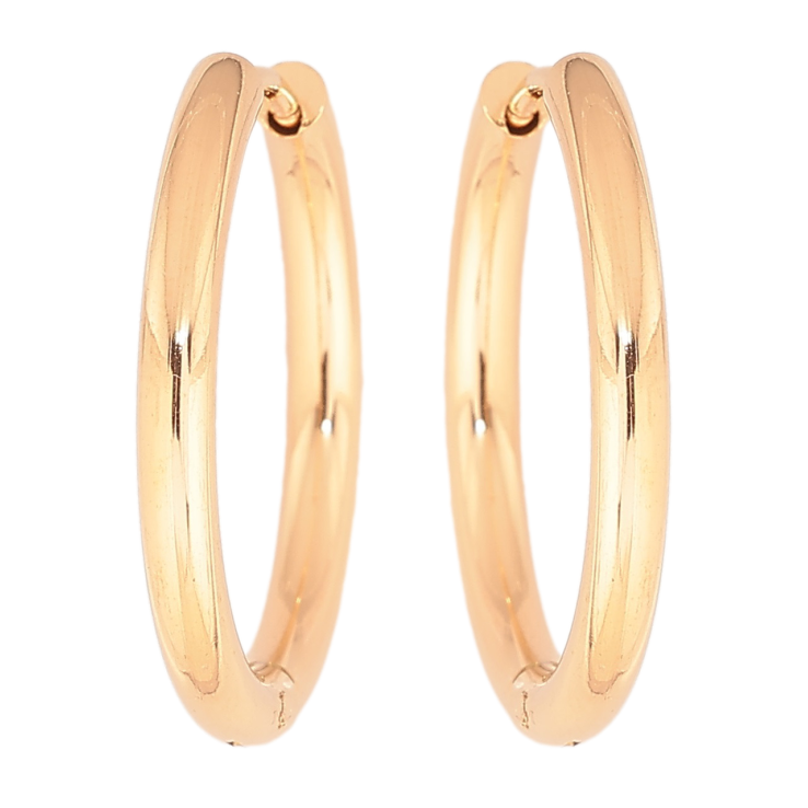 Серьги Xuping TTM Stainless Steel цвет 18K колечки Классика, шир. 2.5мм ø 23мм фото №16