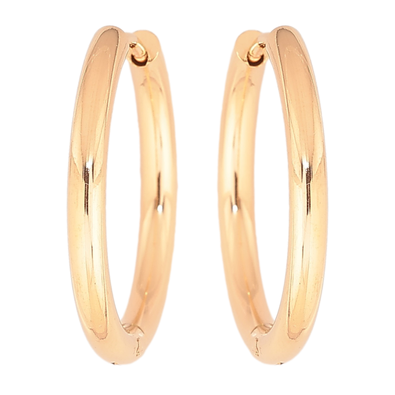 Сережки Xuping TTM Stainless Steel колір 18K колечка «Класика, шир. 2.5мм ø 23мм фото №3