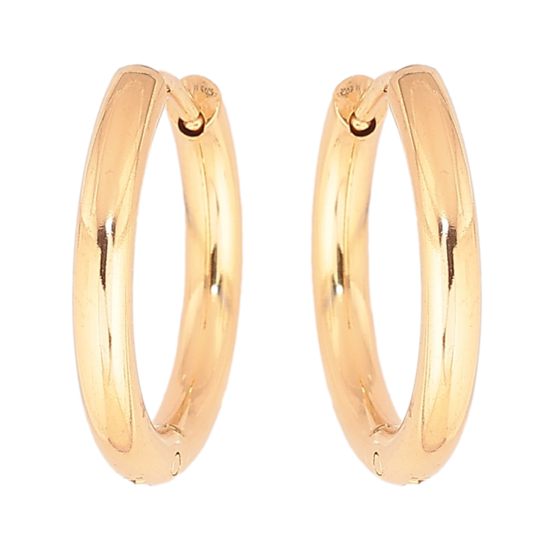 Серьги Xuping TTM Stainless Steel цвет 18K колечки Классика, шир. 2.5мм ø 19мм фото №8