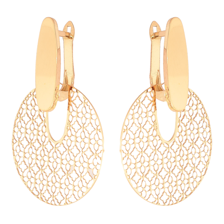 Сережки Xuping TTM Stainless Steel колір 18K англійський замок «Ажурні підвіски» фото №16