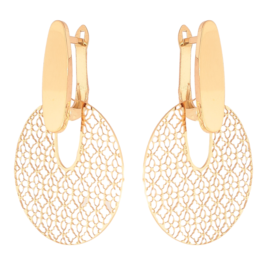 Сережки Xuping TTM Stainless Steel колір 18K англійський замок «Ажурні підвіски» фото №1