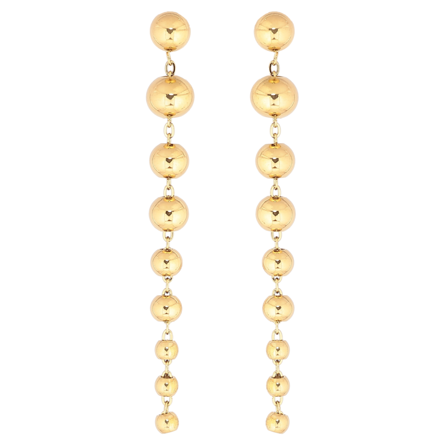 Сережки Xuping TTM Stainless Steel колір 14К пусети «Підвіски з кульок» фото №1