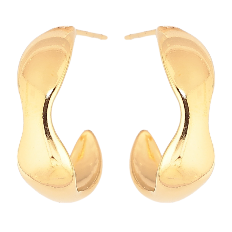 Сережки Xuping TTM Stainless Steel колір 14К пусети «Фігурні дуги» фото №13