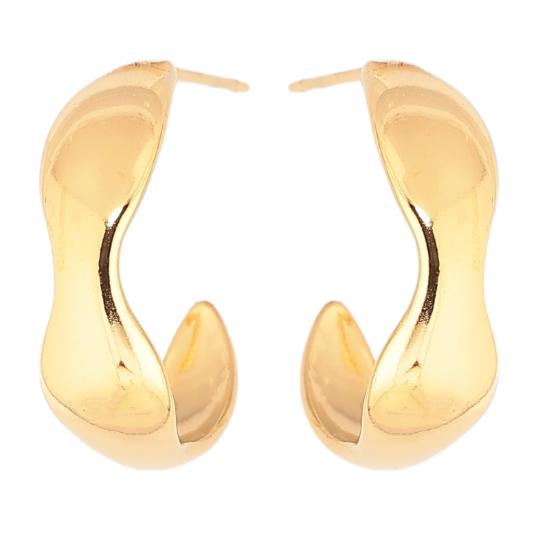 Сережки Xuping TTM Stainless Steel колір 14К пусети «Фігурні дуги» фото №1