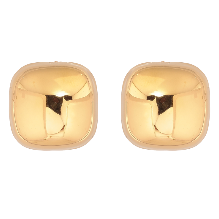 Сережки Xuping TTM Stainless Steel колір 14К пусети «Об'ємні квадрати» 18х18мм фото №4