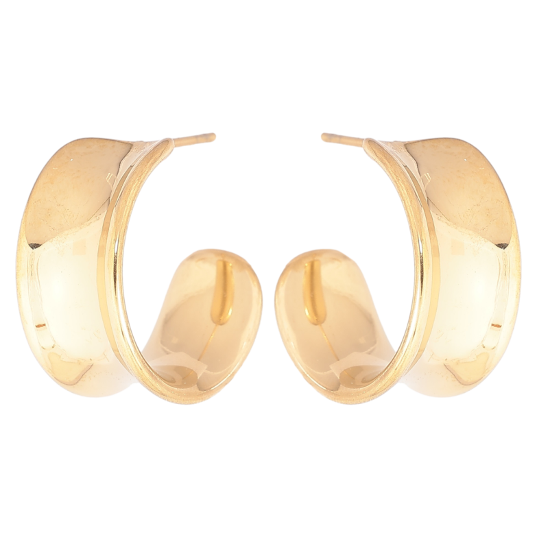 Сережки Xuping TTM Stainless Steel колір 14К пусети «Широкі дуги з візерунком» фото №1