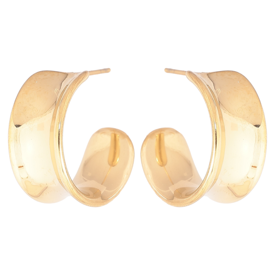 Сережки Xuping TTM Stainless Steel колір 14К пусети «Широкі дуги з візерунком» фото №1