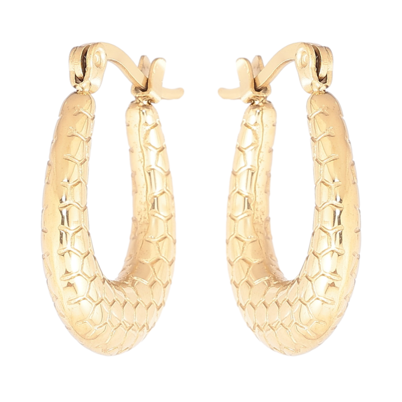 Сережки Xuping TTM Stainless Steel колір 14К замок-шпилька «Декоративний візерунок» фото №1 Сережки Xuping TTM Stainless Steel колір 14К замок-шпилька «Декоративний візерунок» фото №1