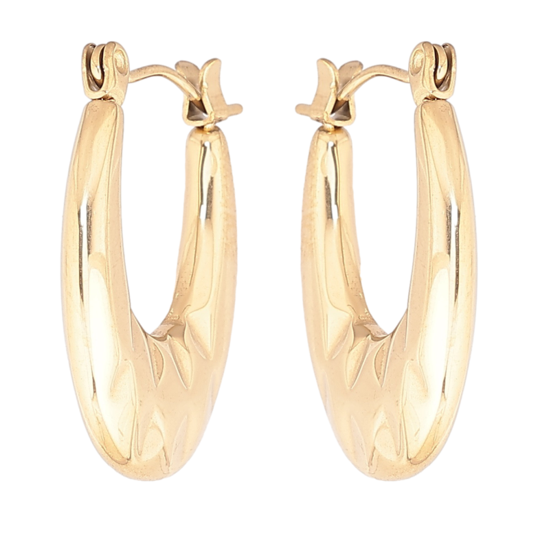 Сережки Xuping TTM Stainless Steel колір 14К замок-шпилька «Декоративний візерунок» фото №2 Сережки Xuping TTM Stainless Steel колір 14К замок-шпилька «Декоративний візерунок» фото №2