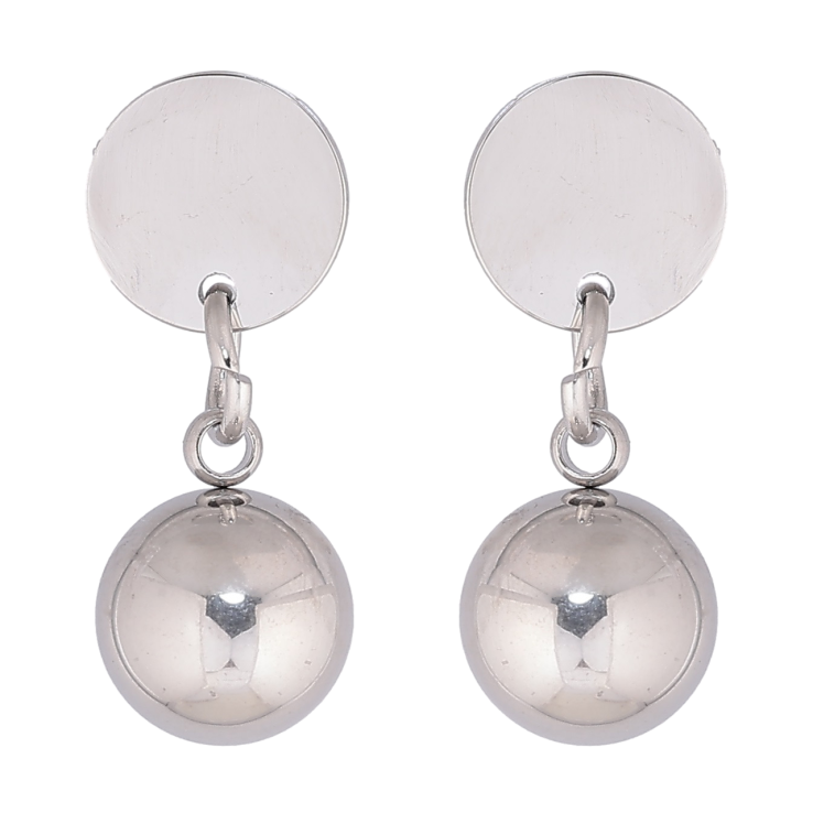 Сережки Xuping TTM Stainless Steel колір Родій пусети «Кола з підвісками кульками» фото №7