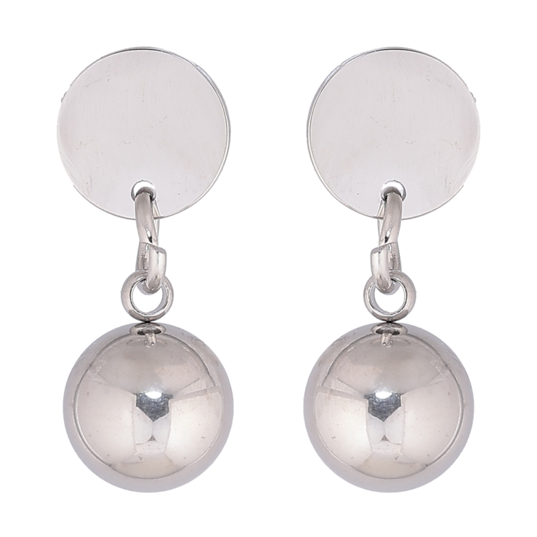 Сережки Xuping TTM Stainless Steel колір Родій пусети «Кола з підвісками кульками» фото №1