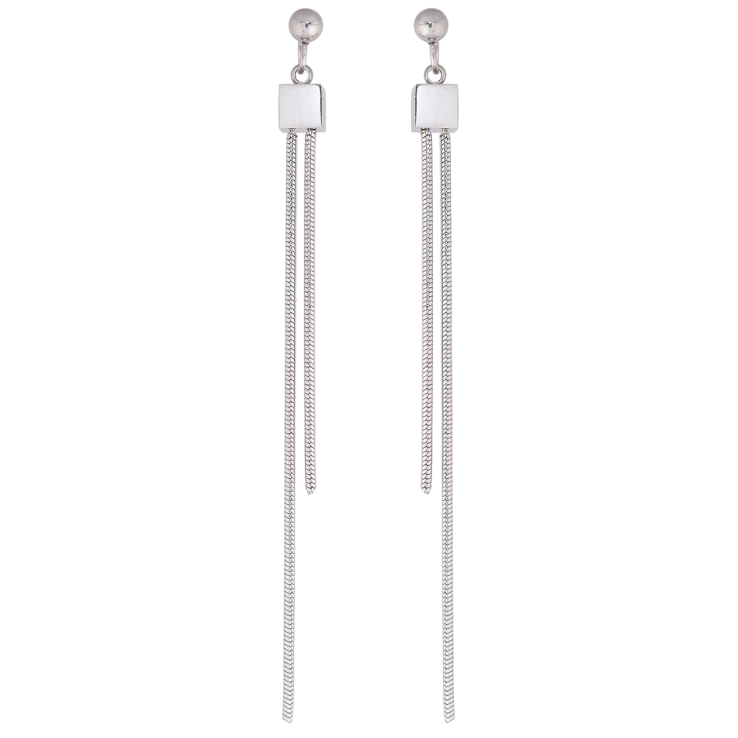 Сережки Xuping TTM Stainless Steel колір Родій пусети «Підвіски з ланцюжками» фото №20