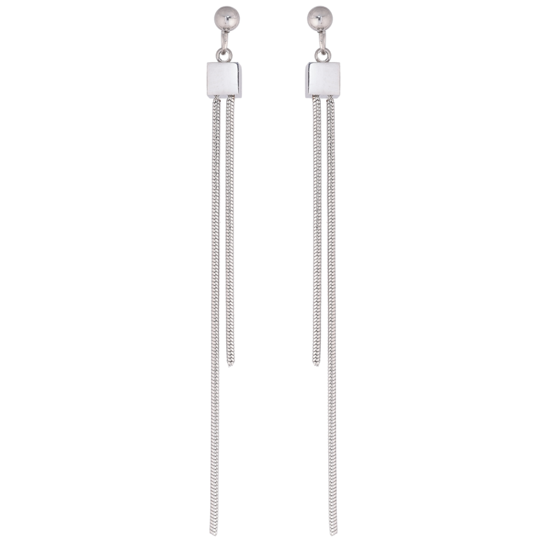 Сережки Xuping TTM Stainless Steel колір Родій пусети «Підвіски з ланцюжками» фото №1