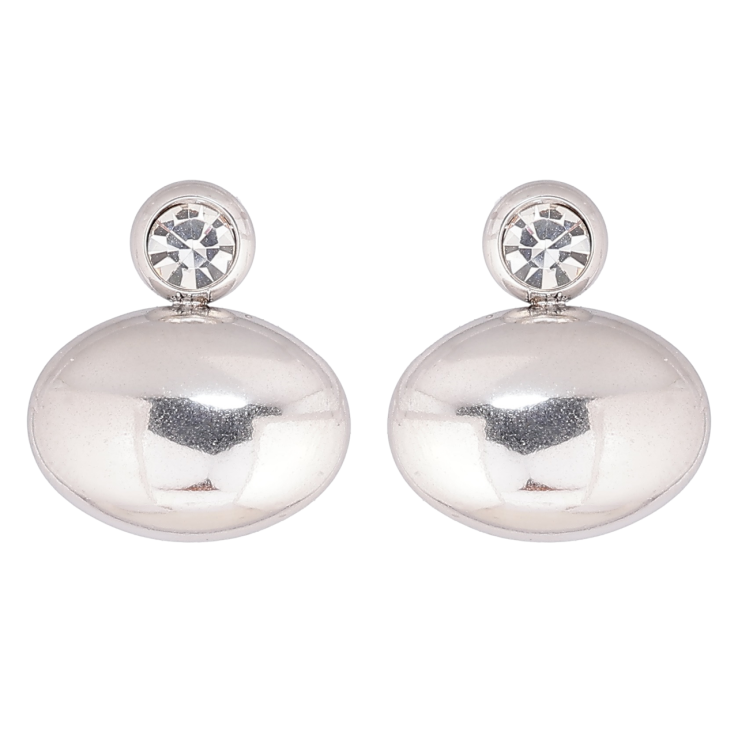 Сережки Xuping TTM Stainless Steel колір Родій пусети «Кристали з овалами» фото №10