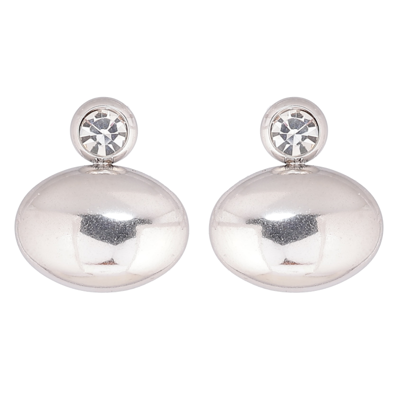 Сережки Xuping TTM Stainless Steel колір Родій пусети «Кристали з овалами» фото №18