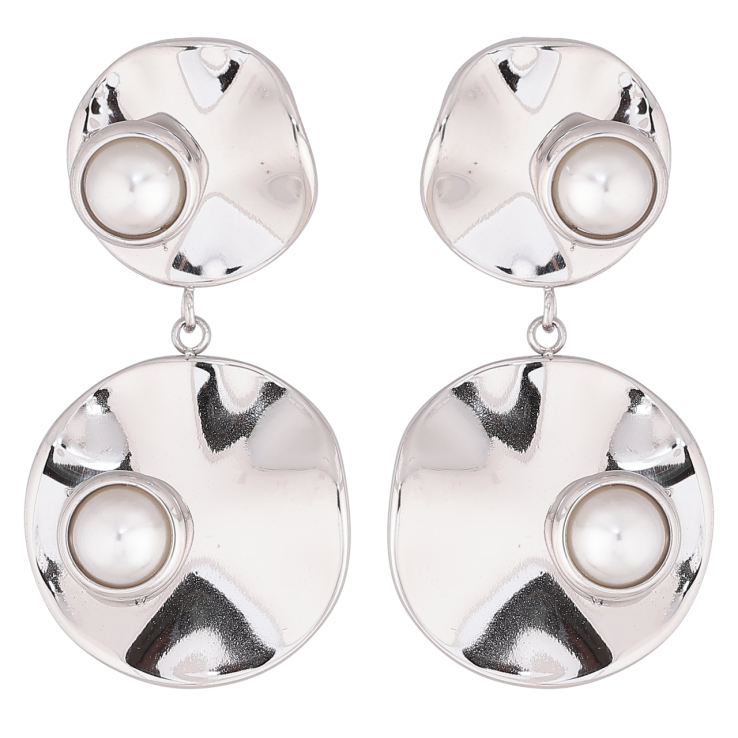 Сережки Xuping TTM Stainless Steel колір Родій пусети «Декоративні підвіски з перлинами» фото №17