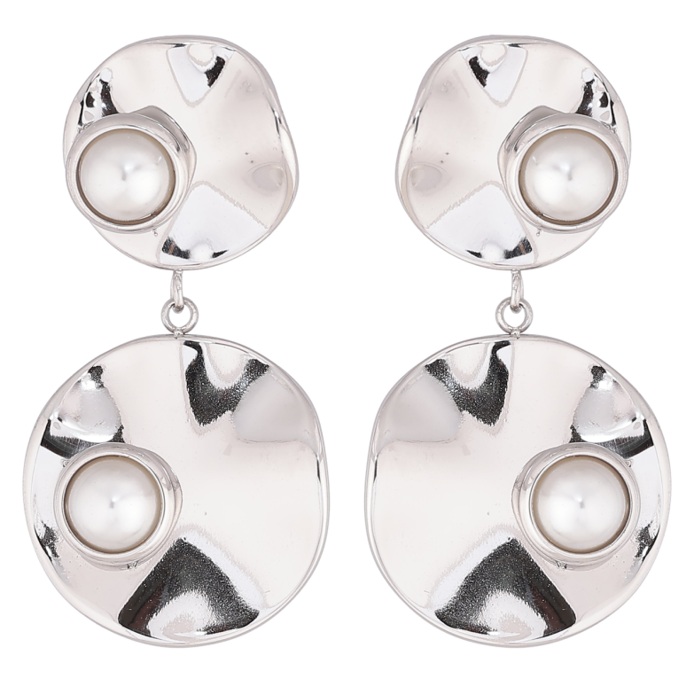 Сережки Xuping TTM Stainless Steel колір Родій пусети «Декоративні підвіски з перлинами» фото №13