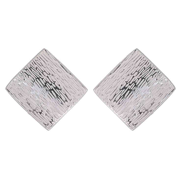 Сережки Xuping TTM Stainless Steel колір Родій пусети «Декоративні ромби» фото №13