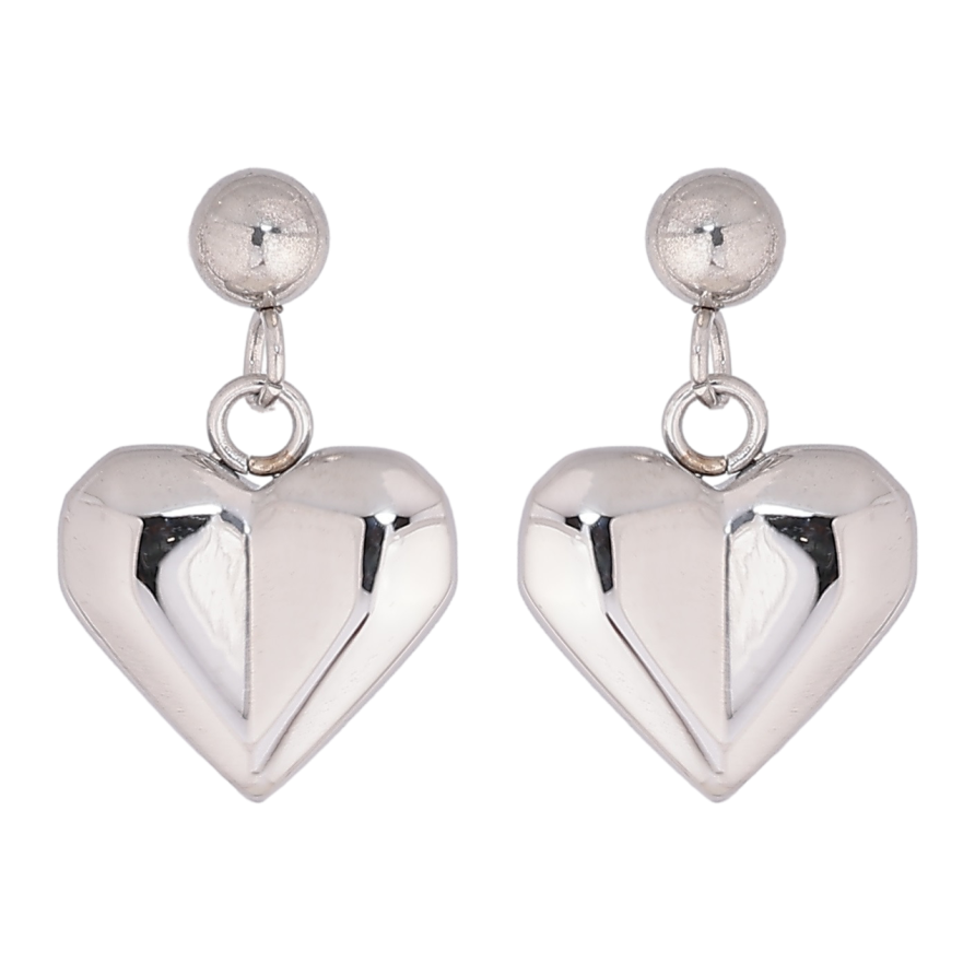 Сережки Xuping TTM Stainless Steel колір Родій пусети «Підвіски сердечка» фото №1