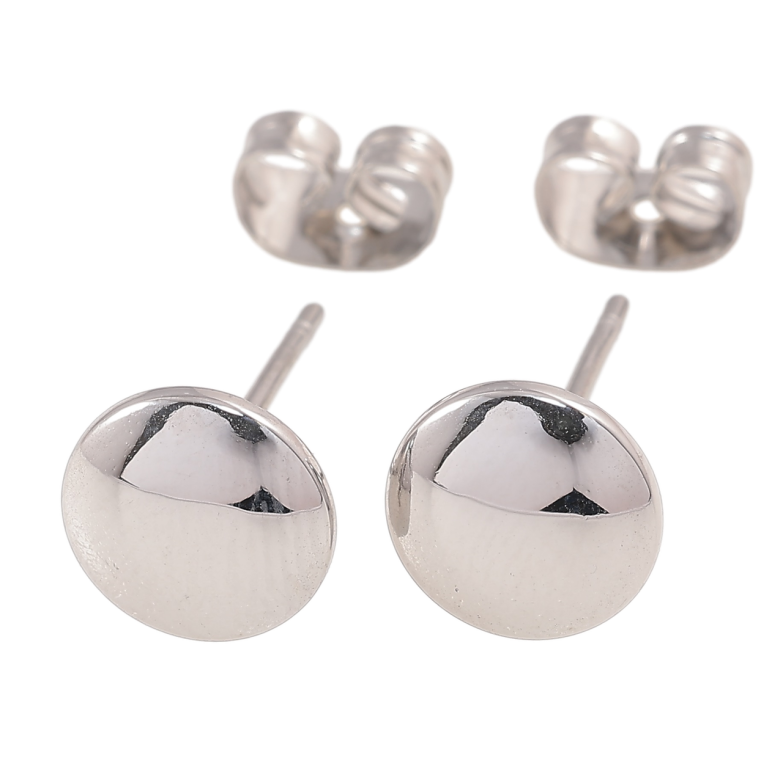 Сережки Xuping TTM Stainless Steel колір Родій пусети «Круги» ø 8мм фото №11