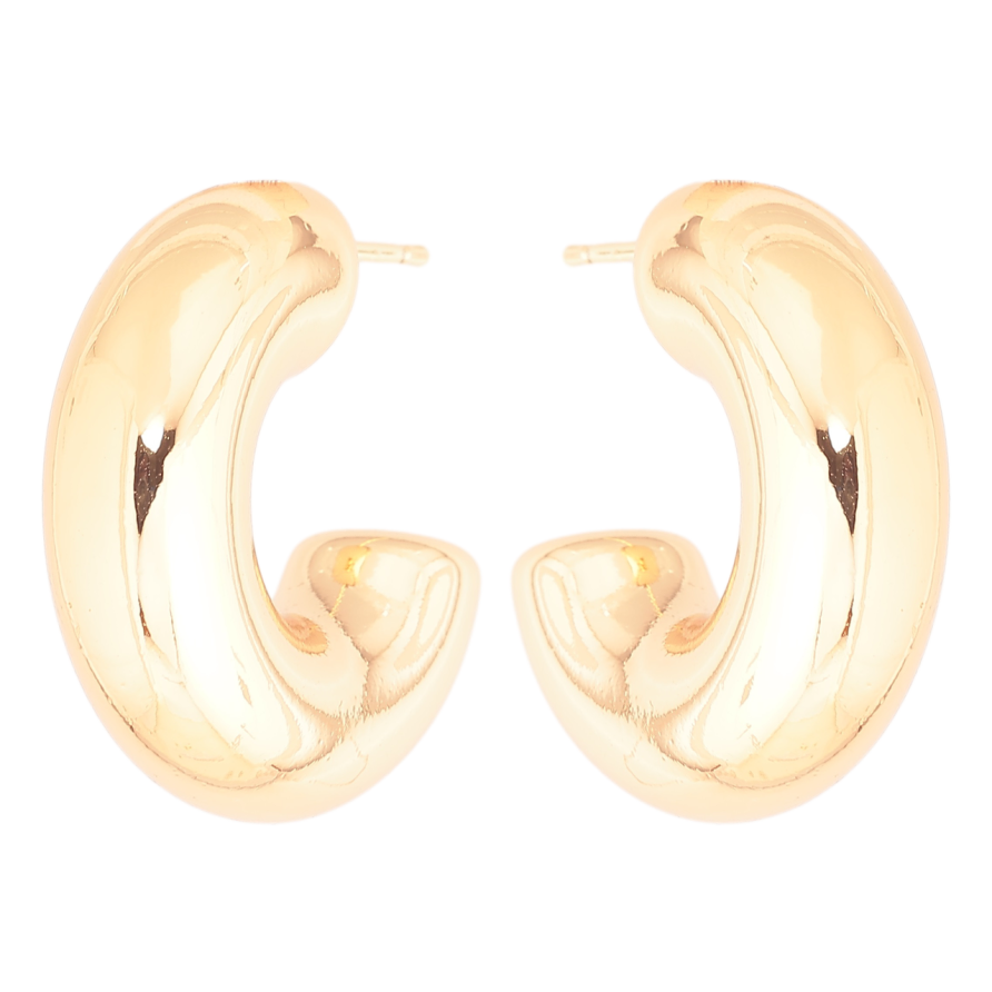 Сережки Xuping Позолота 18K пусети «Об'ємні дуги» фото №1 Сережки Xuping Позолота 18K пусети «Об'ємні дуги» фото №1