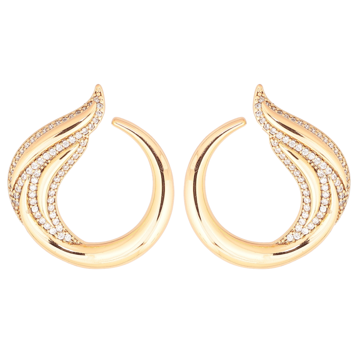 Серьги Xuping Позолота 18K пусеты Изящные круги с кристаллами фото №11