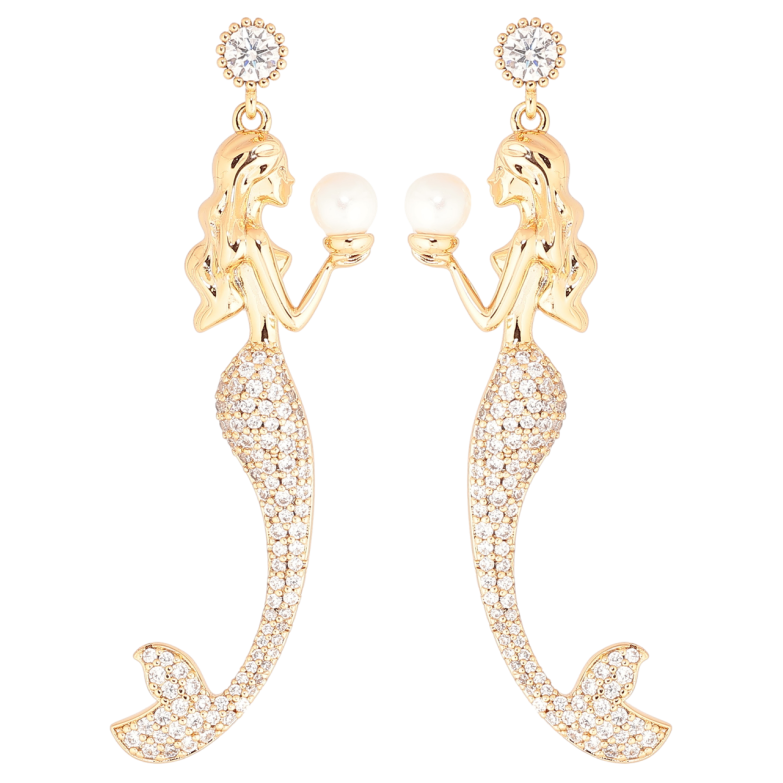 Сережки Xuping Позолота 18K пусети «Русалки» фото №2