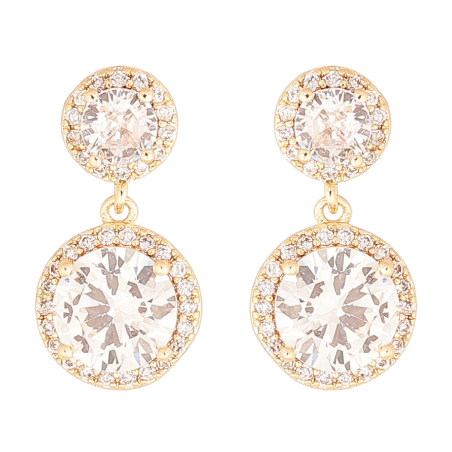 Серьги Xuping Позолота 18K пусеты Кристальные подвески фото №1