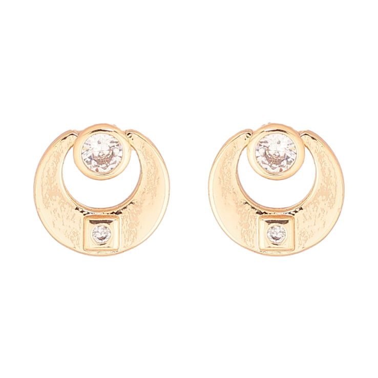 Сережки Xuping Позолота 18K пусети «Візерунок з кристалами фото №4