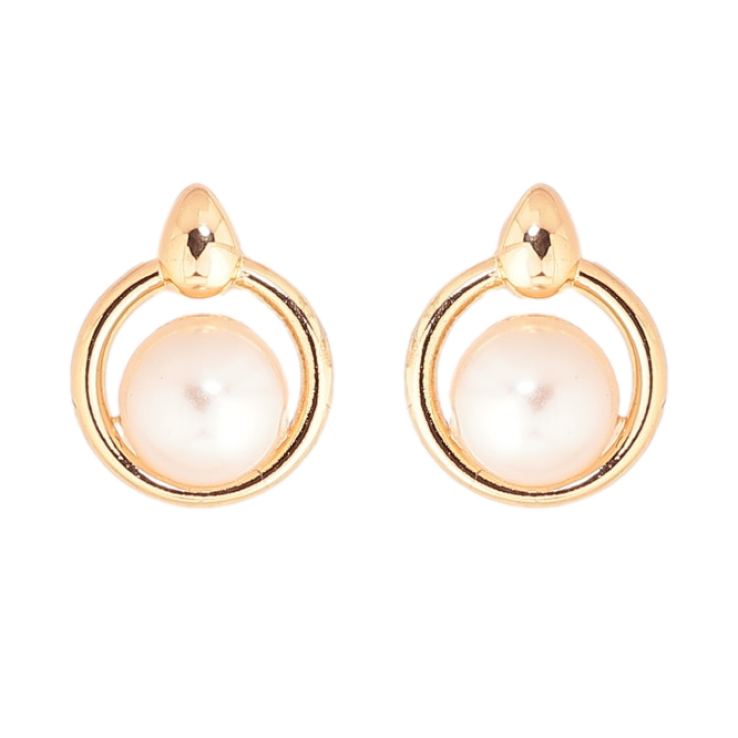 Серьги Xuping Позолота 18K пусеты Жемчужины в колечках фото №20