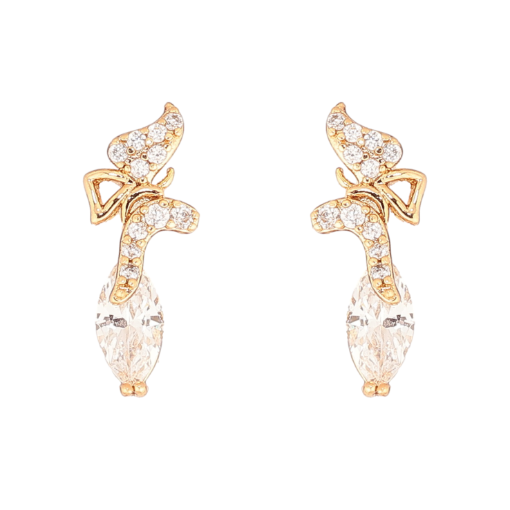 Серьги Xuping Позолота 18K пусеты Бабочки с кристаллами фото №25