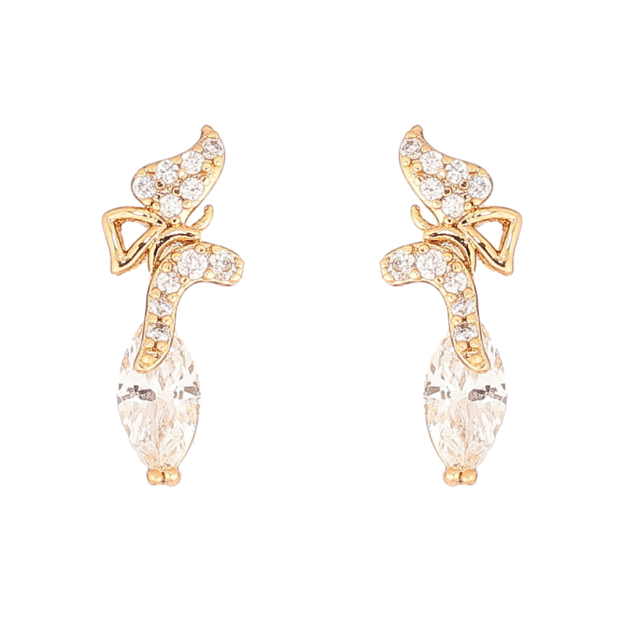 Сережки Xuping Позолота 18K пусети «Метелики з кристалами фото №1