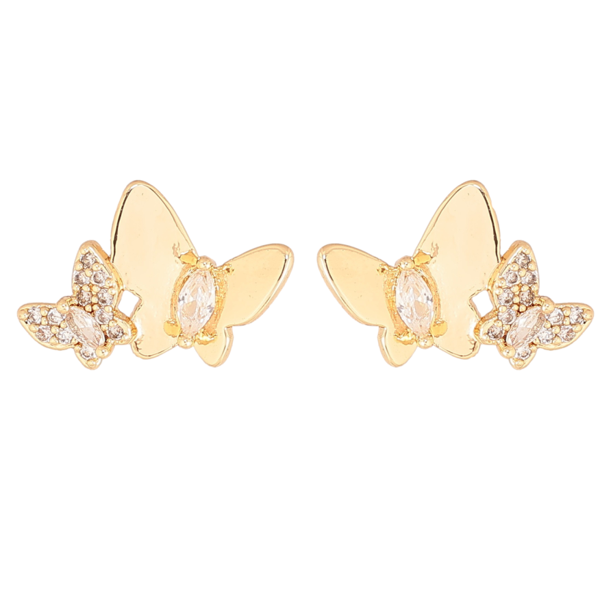 Серьги Xuping Позолота 18K пусеты Бабочки фото №1