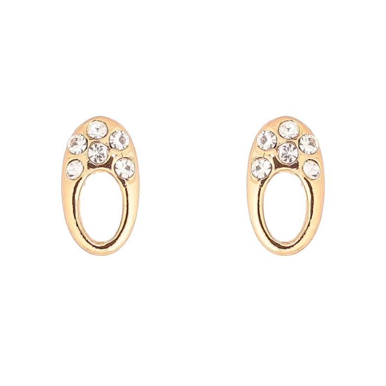 Сережки Xuping Позолота 18K пусети «Овали з кристалами фото №1