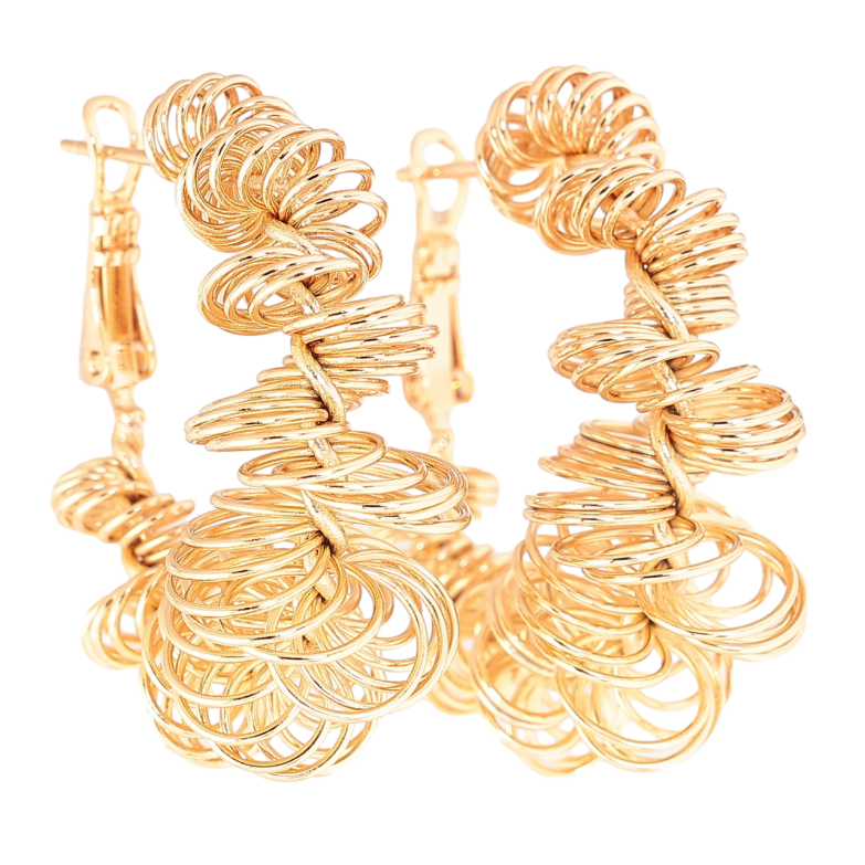 Сережки Xuping Позолота 18K італійський замок «Спіральний візерунок фото №1