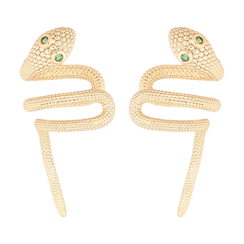 Сережки Xuping Позолота 18K кафи «Змії фото №3