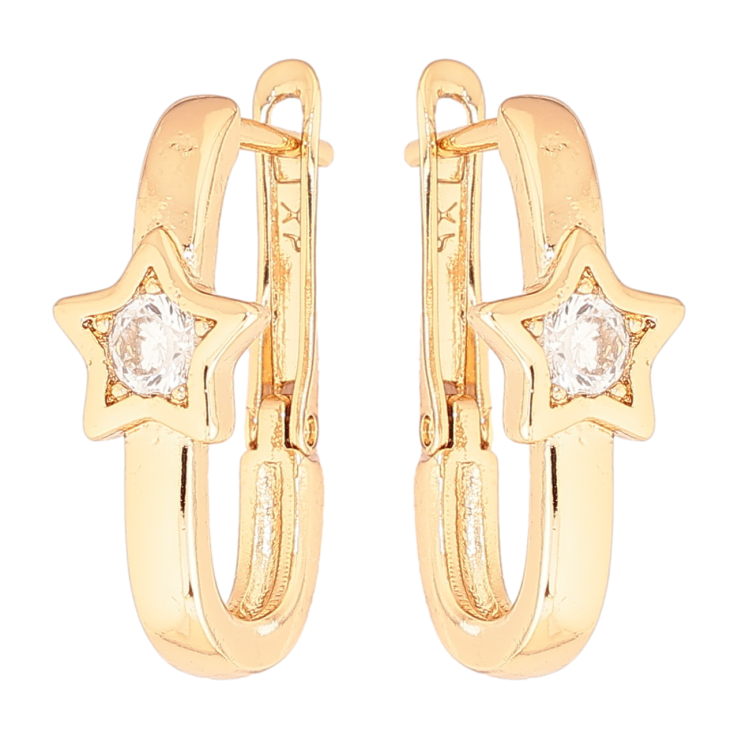 Сережки Xuping Позолота 18K англійський замок Зірки фото №2